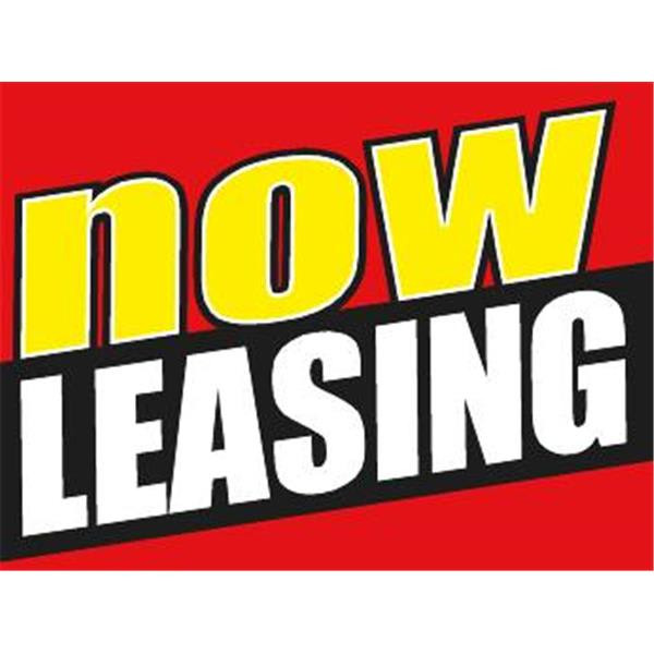 Now Leasing Amenity Sign, Red And White Aluminum, 24 X 18