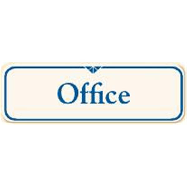 Office Interior Sign, Ivory, 9 X 3