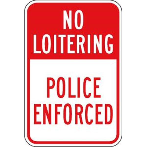 Police Enforced Sign, Red Reflective, 12 X 18