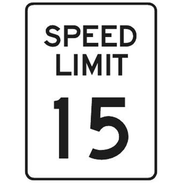 Speed Limit 15 Sign, Non-Reflective, 18 X 24