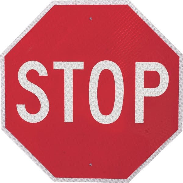 Stop Sign Diamond Grade, Non-Reflective, 30 X 30