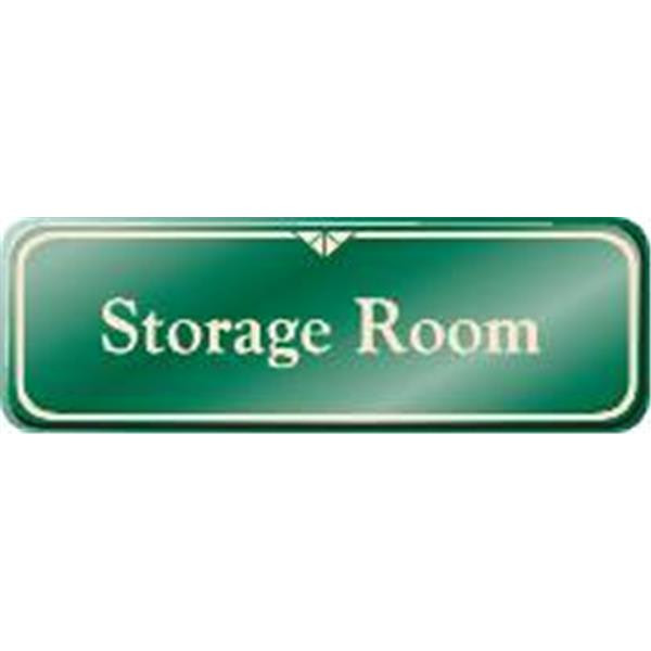 Storage Room Interior Sign, Green, 9 X 3