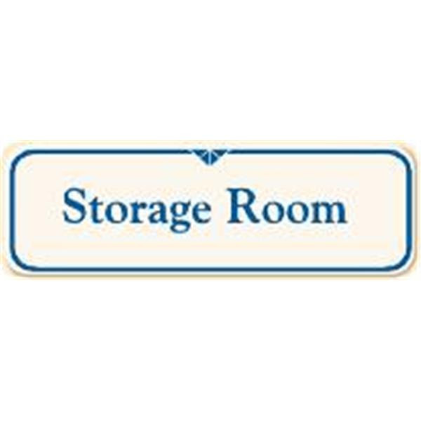 Storage Room Interior Sign, Ivory, 9 X 3
