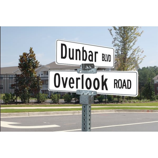 Street Sign Kit For Mounting One Sign On Another, 36 White Sign