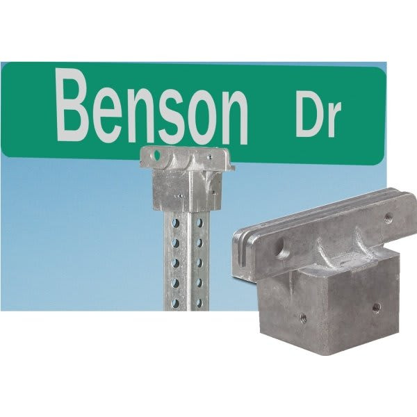 Street Sign Kit For Square Sign Posts, 24 Green Sign