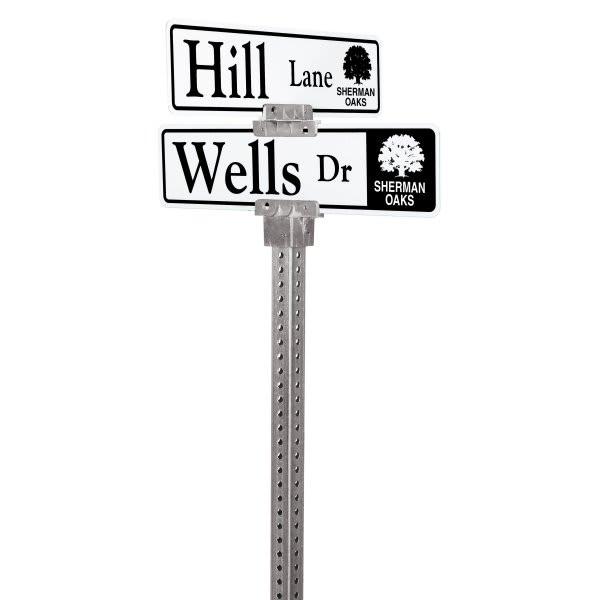 Street Sign Kit For Square Sign Posts, 24 White Sign