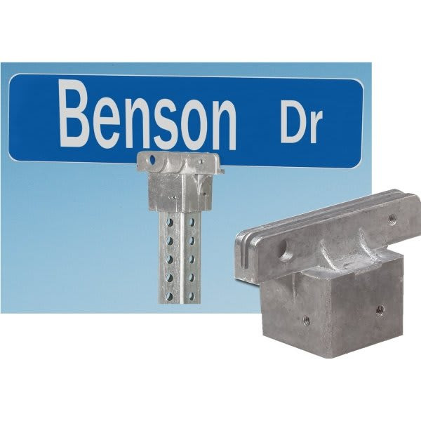 Street Sign Kit For Square Sign Posts, 36 Blue Sign