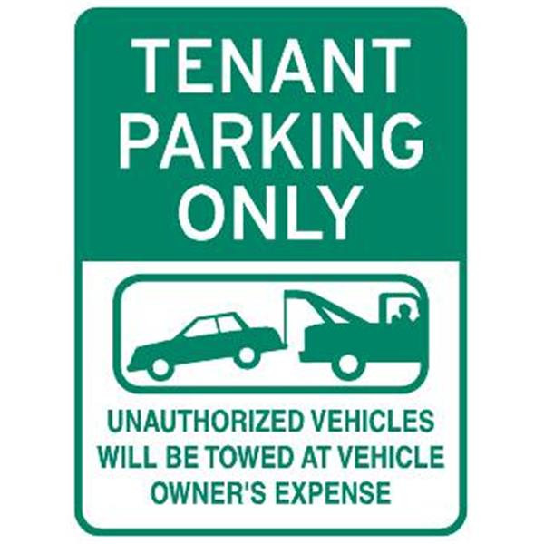 Tenant Parking Only Sign, Non-Reflective, 18 X 24