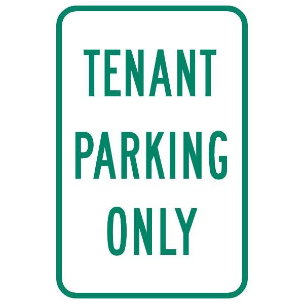 Tenant Parking Only Sign, Reflective, 12 X 18