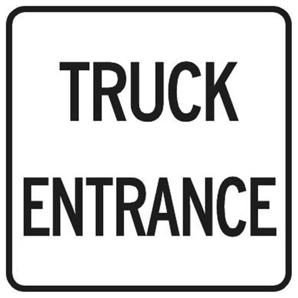 Truck Entrance Sign, Reflective, 18 X 18
