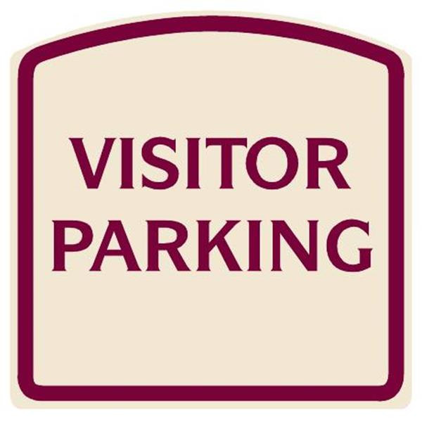 Visitor Parking Designer Sign, Burgundy On Ivory, 16 X 16