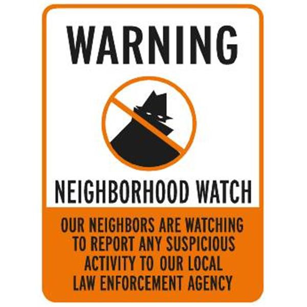 Warning/Neighborhood Watch Sign, Reflective, 18 X 24