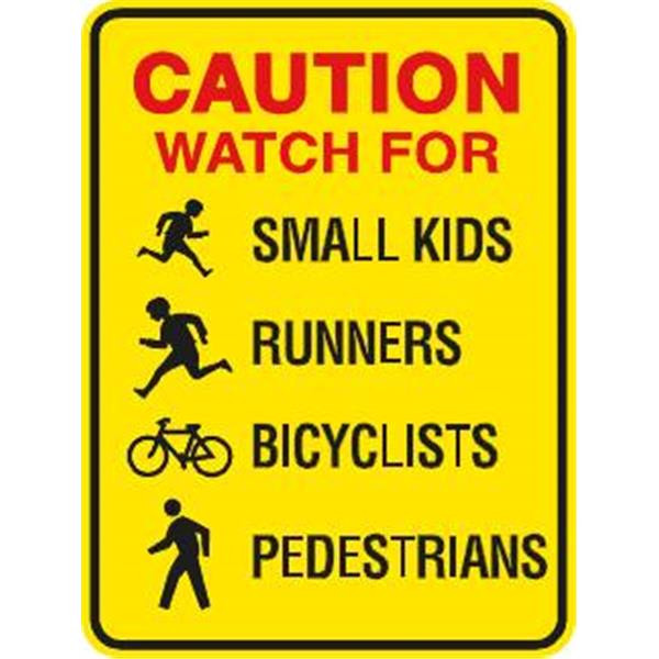 Watch For Small Kids/Symbols Sign, High Intensity, 18 X 24