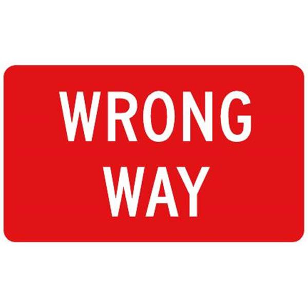 Wrong Way Sign, Reflective, 30 X 18