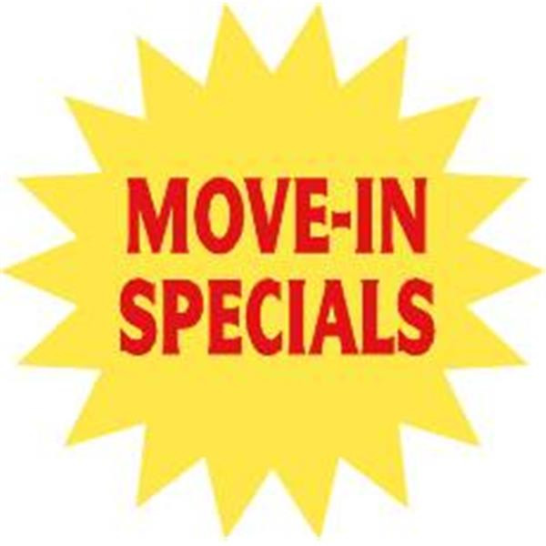 Stock Move-In Specials Promotional Burst, 32 X 32