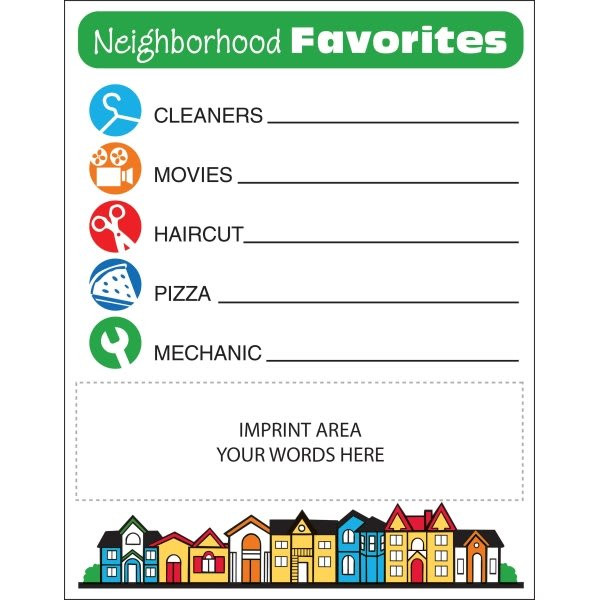 Custom Magnet, 4 X 5 Neighborhood Favorites Package Of 100