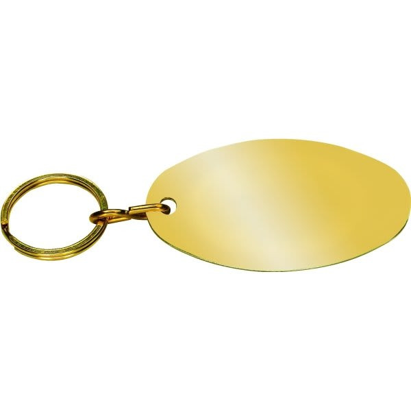 Customizable Aluminum Key Tag, Gold, Oval