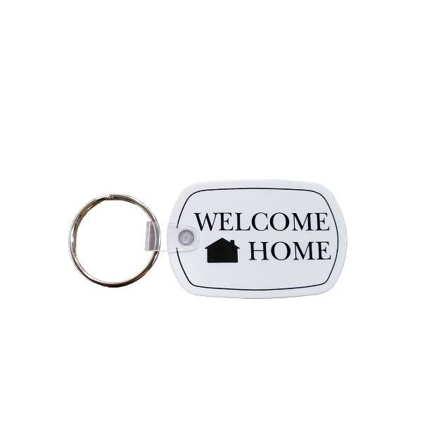 Soft Flexible Key Tag, Solid White, Oval
