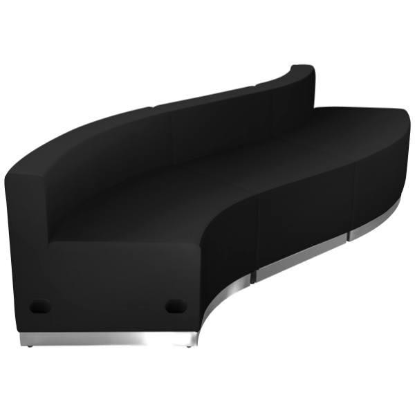 Flash Furniture Hercules Alon Series Black Leather Reception Configuration, 3 Pieces