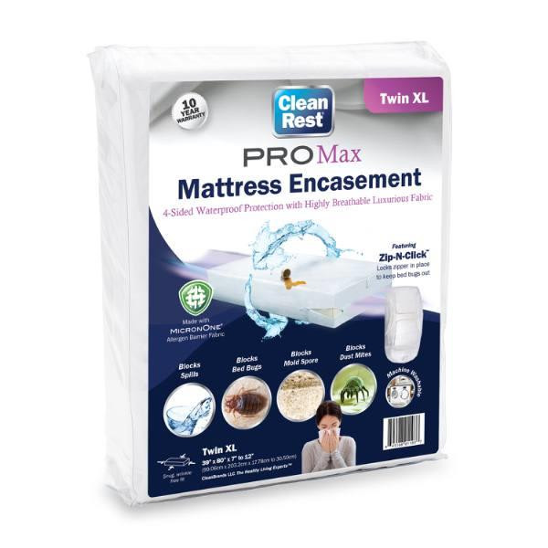 Cleanrest Pro Max Mattress Encasement, Twin Xl, Case Of 4