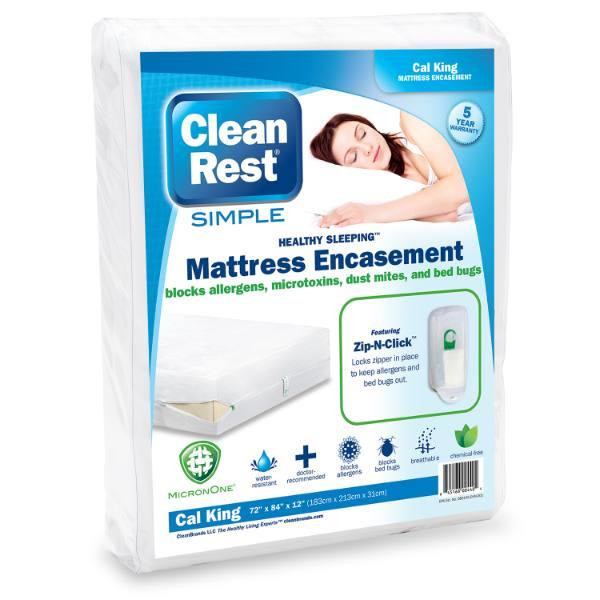 Cleanrest Simple Mattress Encasement, Cal King 72x84, Case Of 3