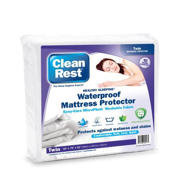 Cleanrest Fitted Waterproof Mattress Cover, Twin, Case Of 4
