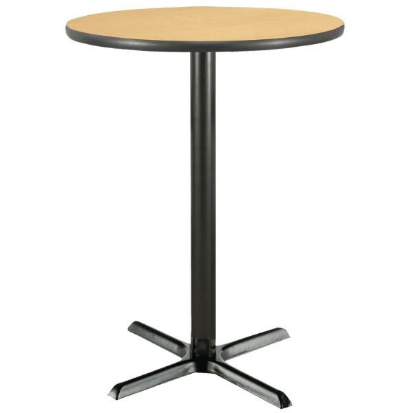KFI 30" Round Bar Height Pedestal Table W/Natural Laminate Top, Cast Iron Base