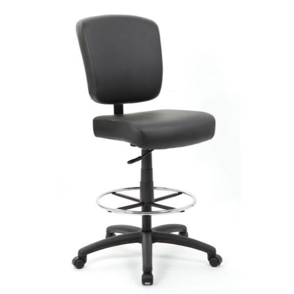 Boss Office Products Oversized Drafting Stool, Black