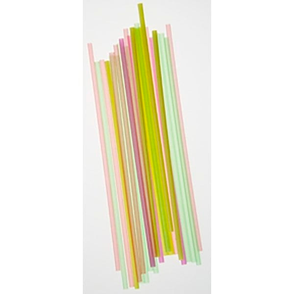 Empress Semi Slim Straw / Stirrer Unwrapped 7.75" Neon,  10 / 500 Cs