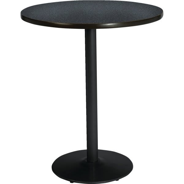 Kfi 36" Round Table With Graphite Nebula Top, Round Black Base, Bistro Height