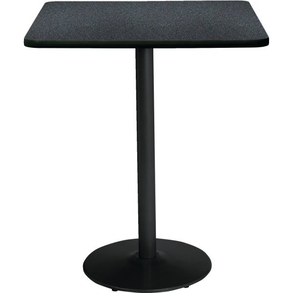 Kfi Seating 30" Square Bistro Table, Graphite Nebula Top, Round Black Base