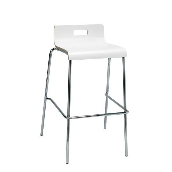 Kfi Seating Jive Low Back Barstool, White