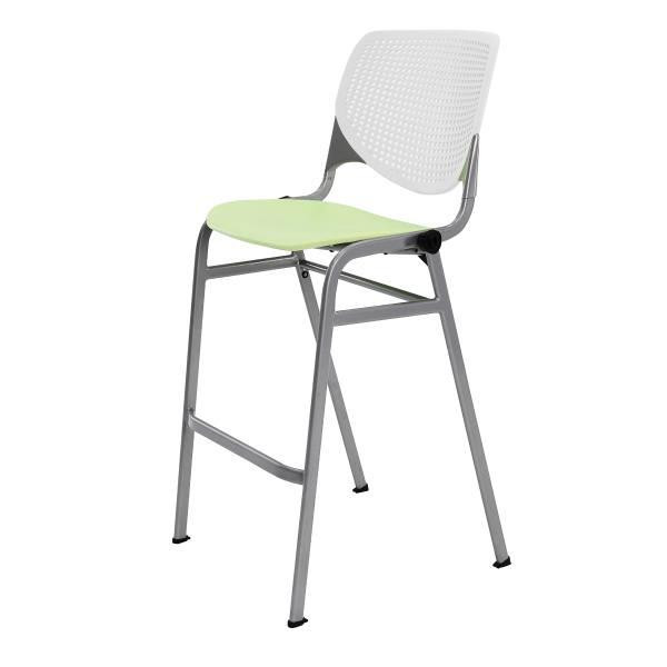 Kfi Seating Kool Stack Barstool, White Back, Lime Green Seat