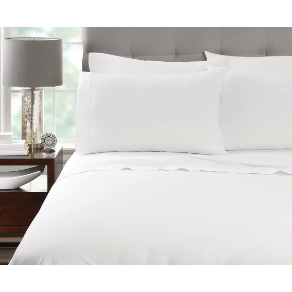 Martex Millennium T250 Solid Duvet Cover, 94x94 Inch Queen, White, Case Of 12
