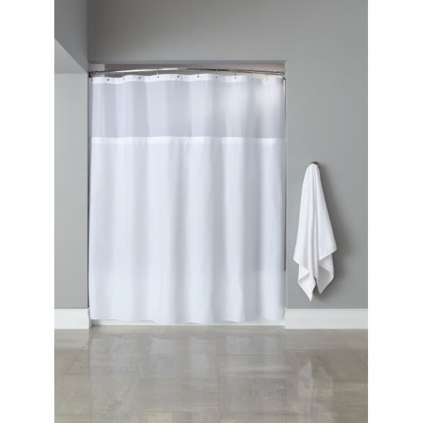 Englewood Grommet Shower Curtain W/ Window, White, 12-Case