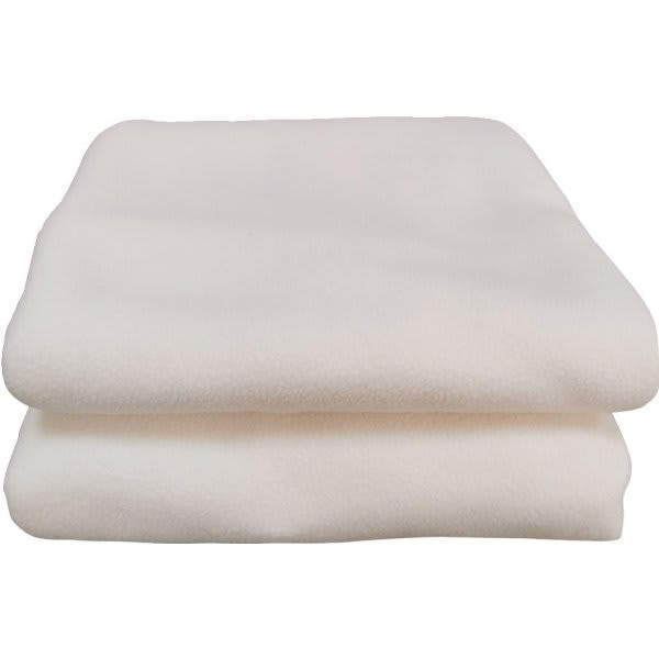 Cotton Bay Classic Fleece Blanket Queen 90x90", White, Case Of 10