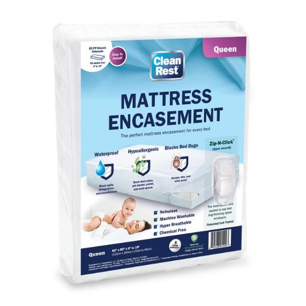 Cleanrest Waterproof Mattress Encasement Queen, Case Of 3