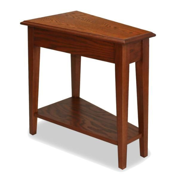 Leick Home Recliner Wedge Table With Shelf,medium Oak