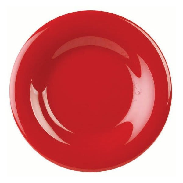 Thunder Group 10-1/2" Wide Rim Plate Pure Red Package Of 12