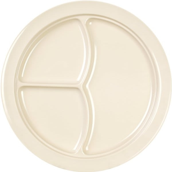 Thunder Group 10-1/4" 3 Compartment Plate Tan Package Of 12