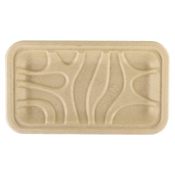 World Centric Fiber Trays,pla Lined,pfas Free,8.3x4.9x0.7,natural,case Of 500