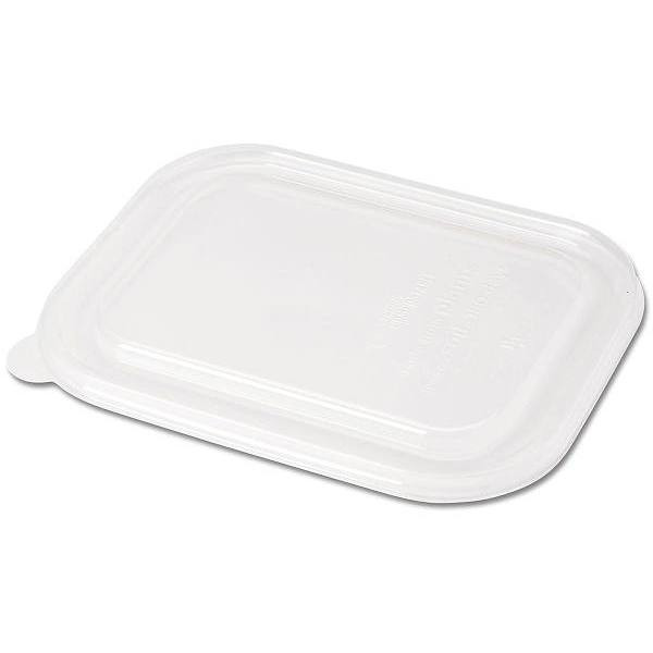 World Centric Pla Lid For Fiber Container, 8.8 X 6.9 X 0.8, Clear, Case Of 400