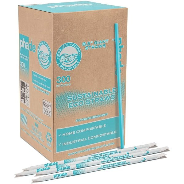 R.j. Schinner Co., Inc Wincup Phade 8.5inch Giant Straw Teal,paper Wrapped, Case Of 300