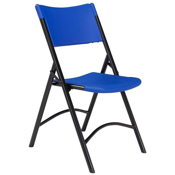 National Public Seating 600 Series Heavy Duty Folding Chair Blue Case Of 4