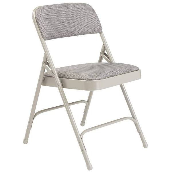 National Public Seating 2200 Series 2 Hinge Folding Chair Greystone Case Of 4