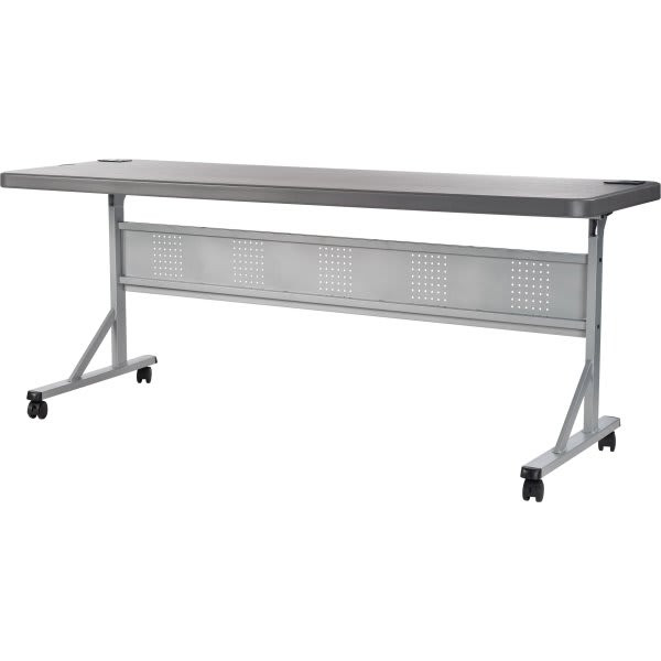 National Public Seating 24 X 72 Flip-N-Store Training Table Charcoal Slate