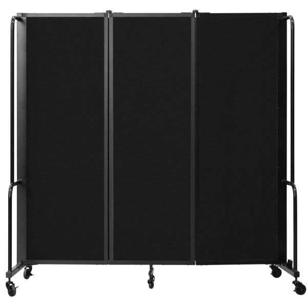 National Public Seating Room Divider 6' Height 3 Sections Black