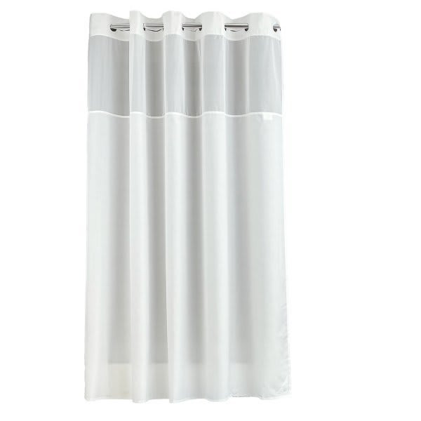 Kartri Poly 72x77 White Shower Curtain With Window Case Of 12