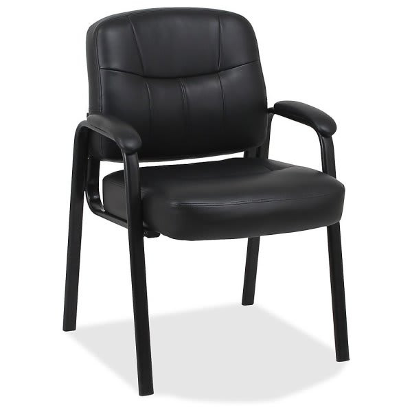 Lorell Black Chadwick Bonded Leather Guest Chair