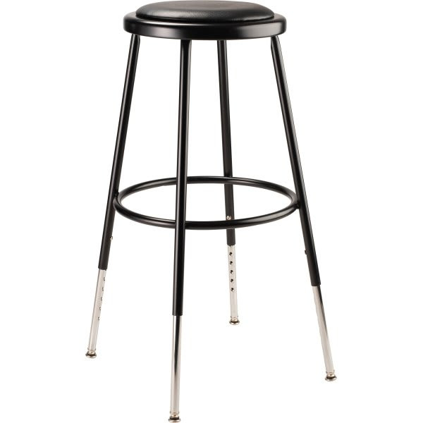 National Public Seating 25"-33" Height Adjustable Heavy Duty Vinyl Steel Stool